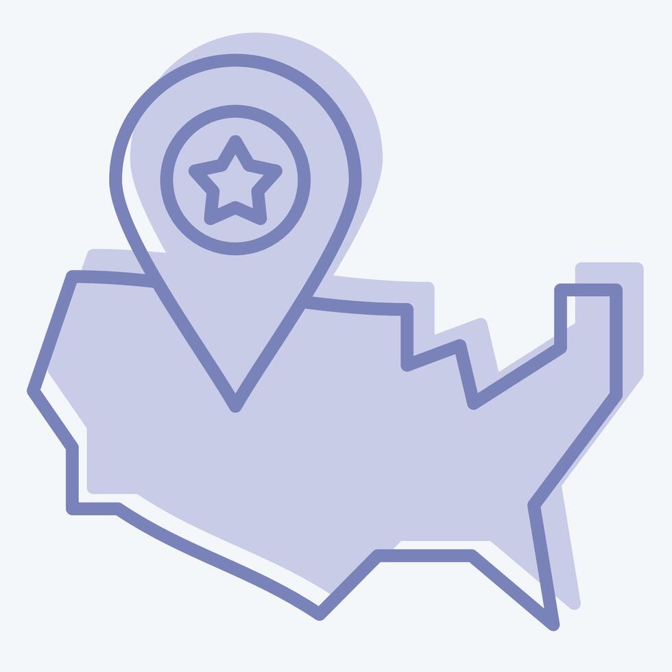 Icon America Map. related to America symbol. two tone style. simple design illustration vector