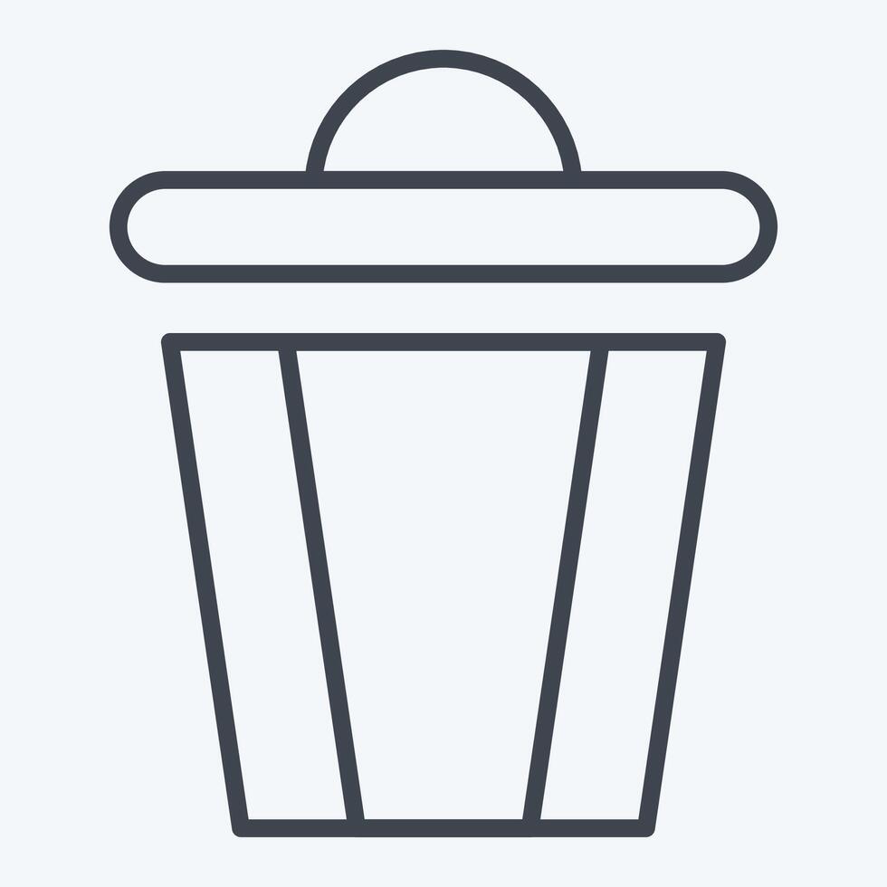 Icon Trash. related to Delete symbol. line style. simple design illustration vector