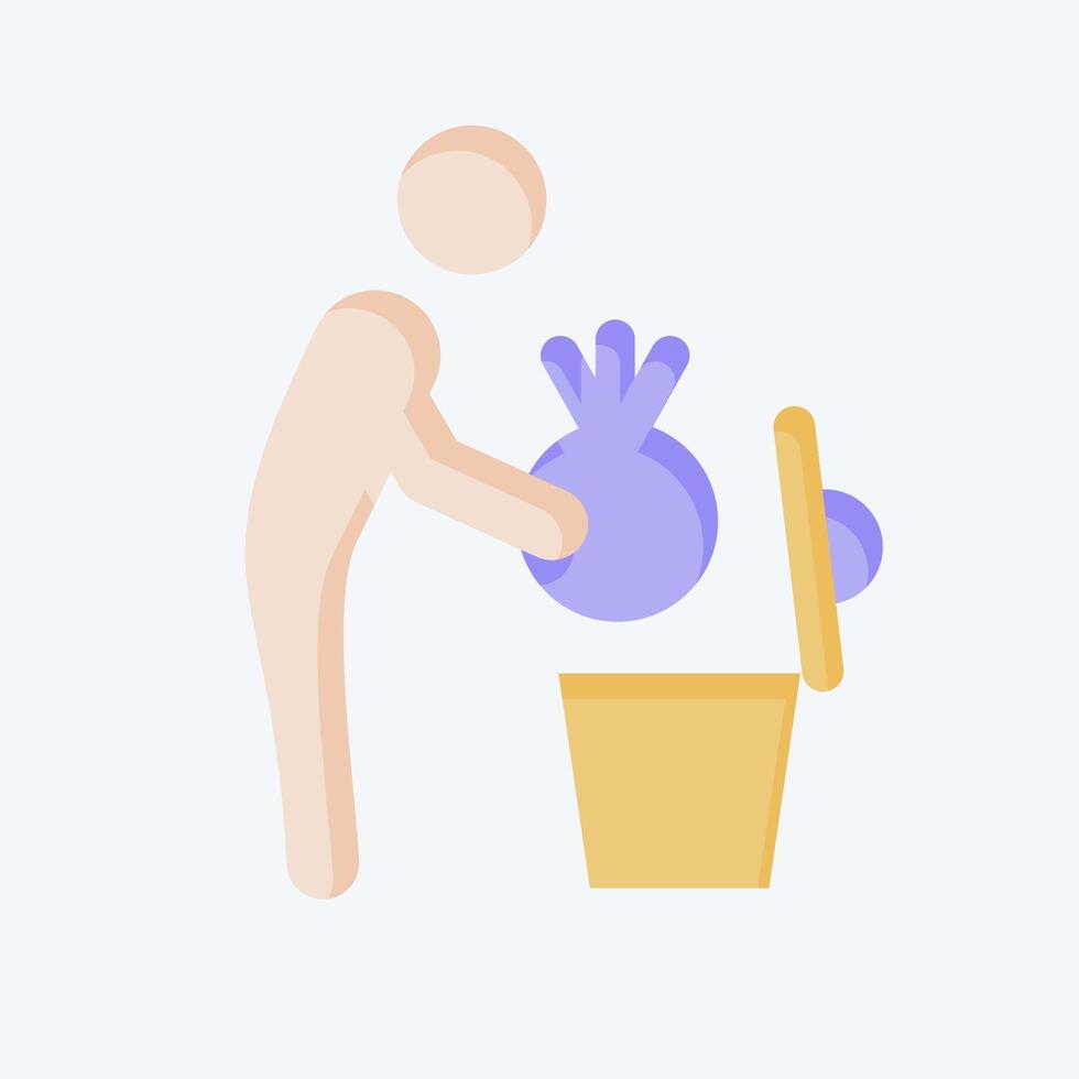 Icon Garbage. related to Delete symbol. flat style. simple design illustration vector