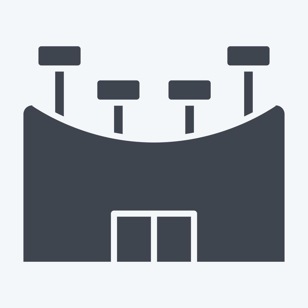Icon Stadium. related to Rugby symbol. glyph style. simple design illustration vector