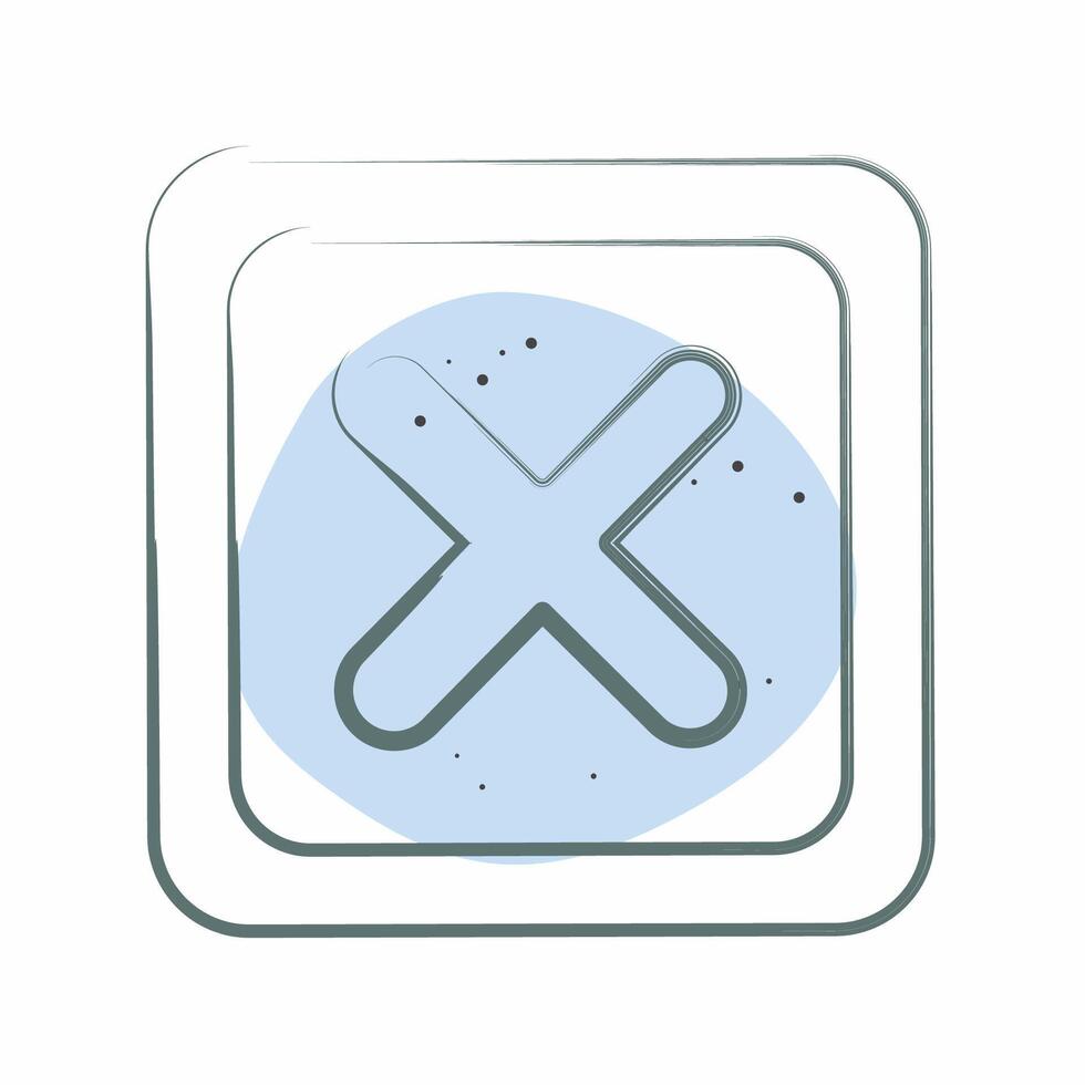 Icon Delete Button. related to Delete symbol. Color Spot Style. simple design illustration vector
