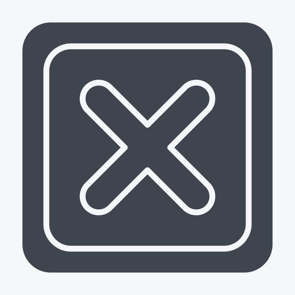 Icon Delete Button. related to Delete symbol. glyph style. simple design illustration vector