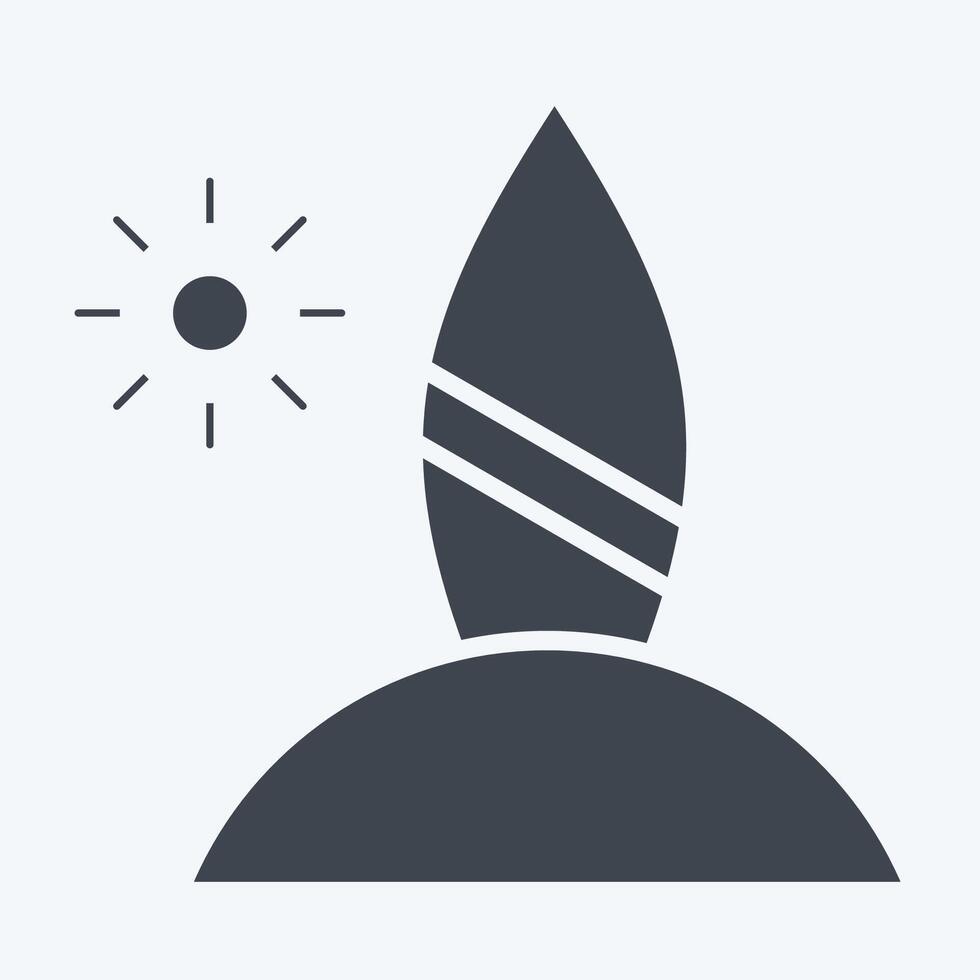 Icon Beach. related to America symbol. glyph style. simple design illustration vector
