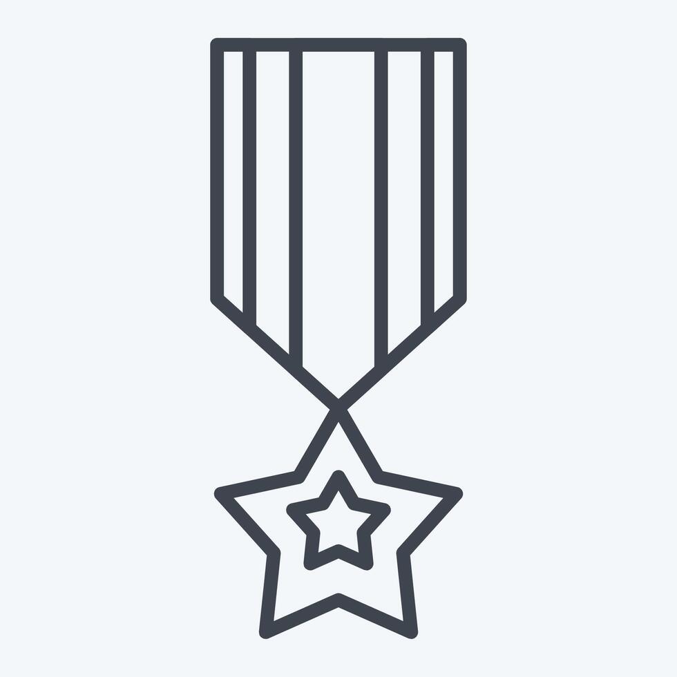 Icon America Millitary Badge. related to America symbol. line style. simple design illustration vector