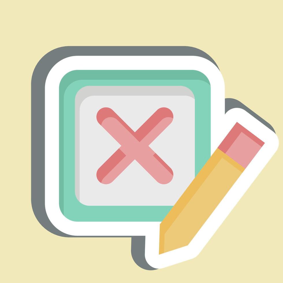 Sticker Incorrect. related to Delete symbol. simple design illustration vector