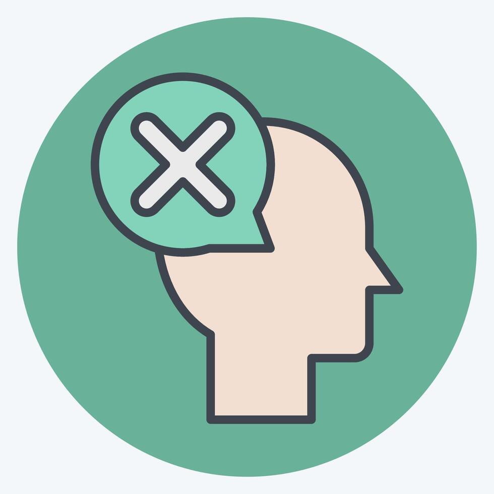 Icon Refuse. related to Delete symbol. color mate style. simple design illustration vector