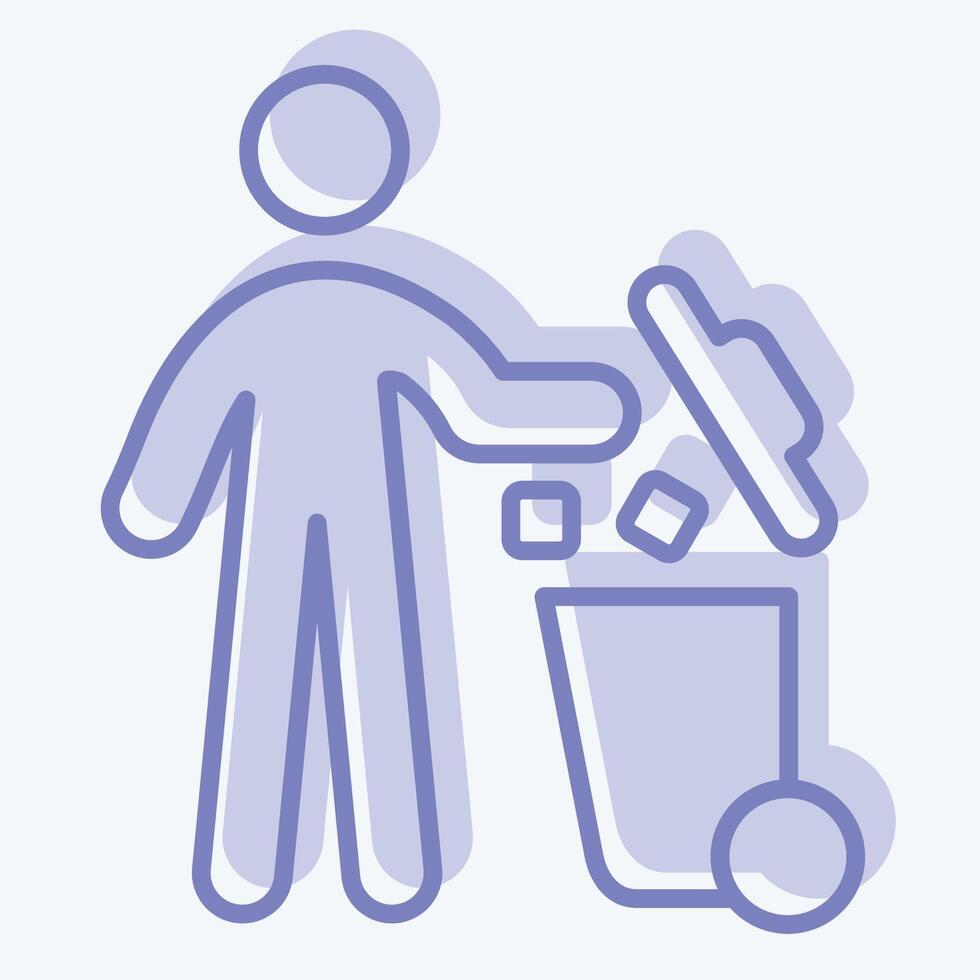 Icon Throw. related to Delete symbol. two tone style. simple design illustration vector