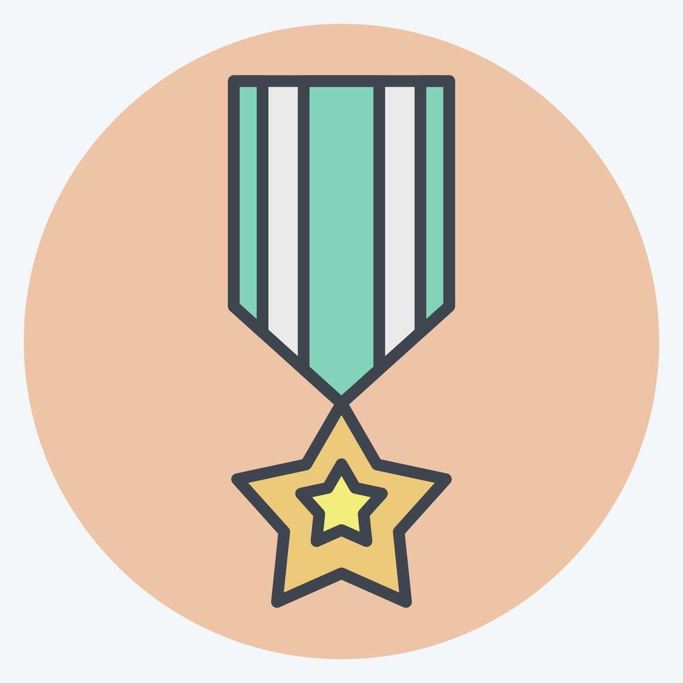 Icon America Millitary Badge. related to America symbol. color mate style. simple design illustration vector