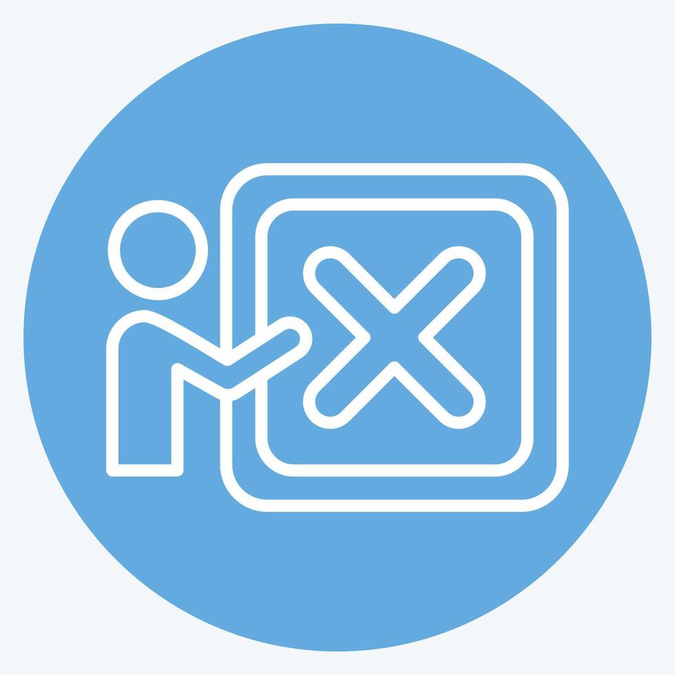 Icon Dismiss. related to Delete symbol. blue eyes style. simple design illustration vector