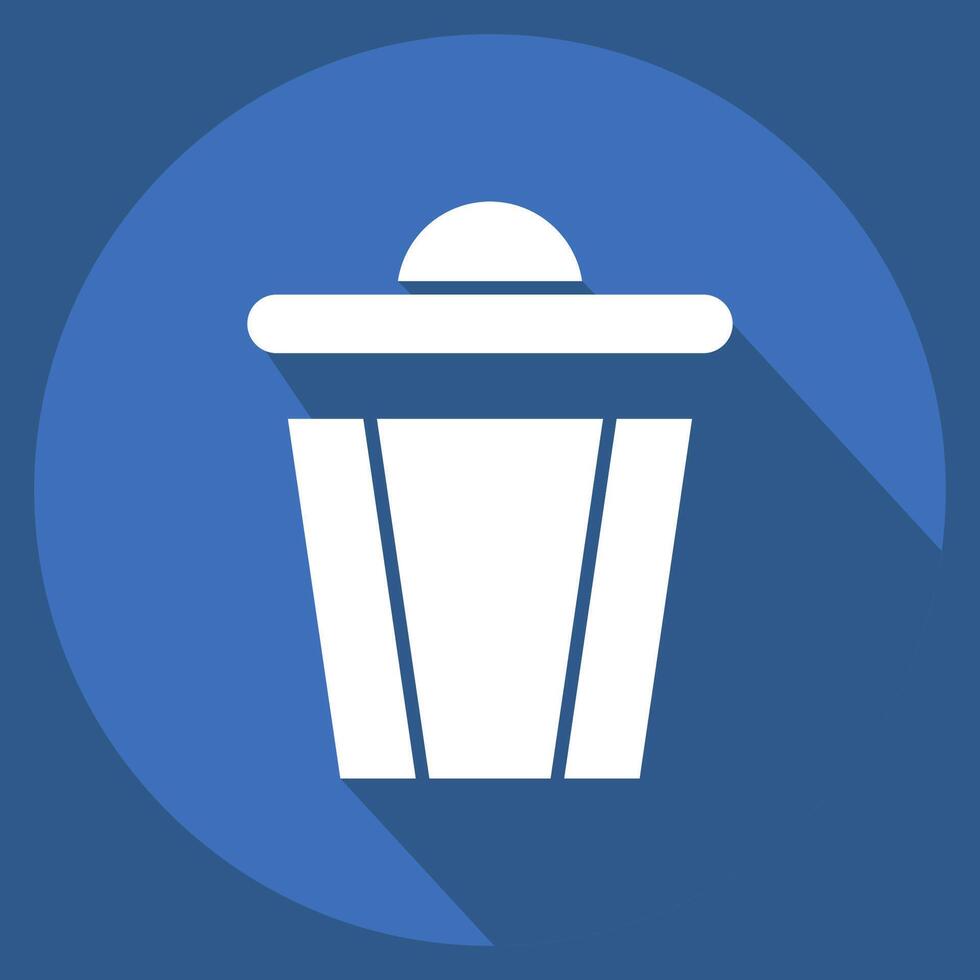 Icon Trash. related to Delete symbol. long shadow style. simple design illustration vector