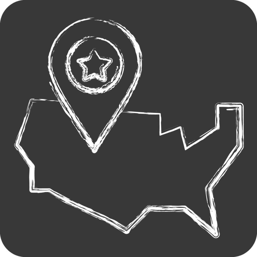 Icon America Map. related to America symbol. chalk Style. simple design illustration vector