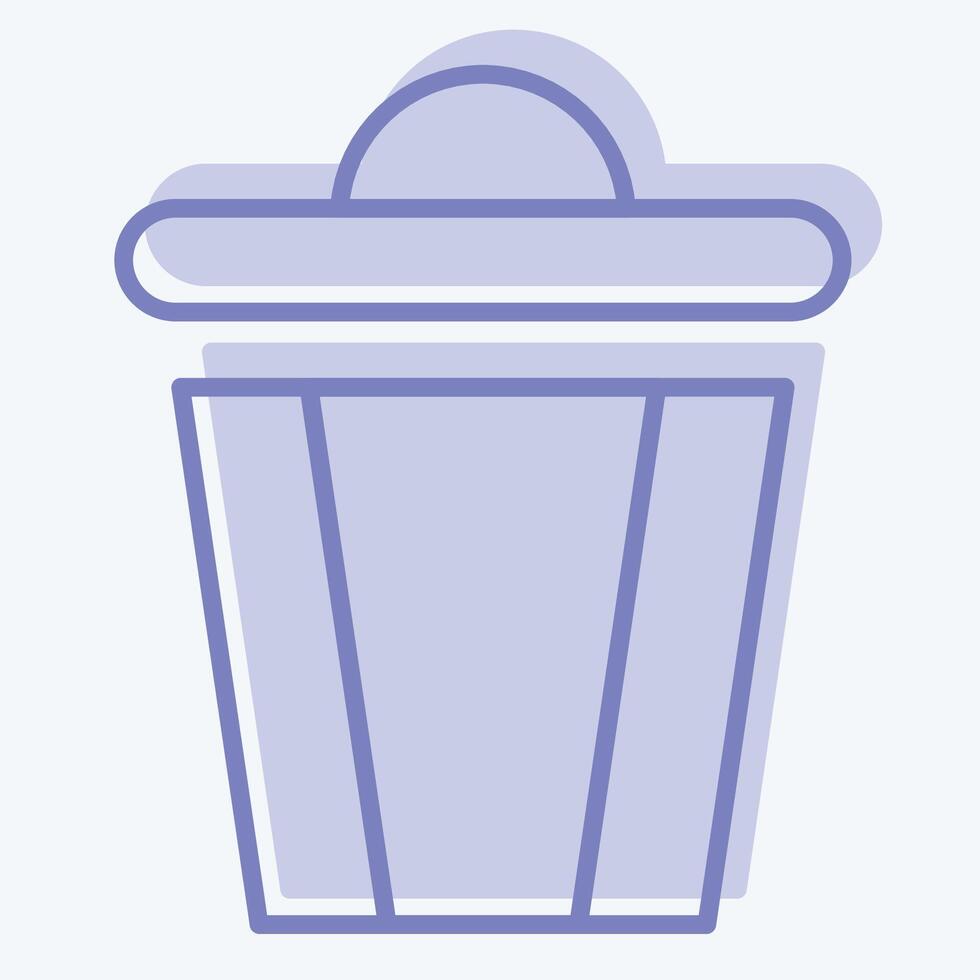 Icon Trash. related to Delete symbol. two tone style. simple design illustration vector