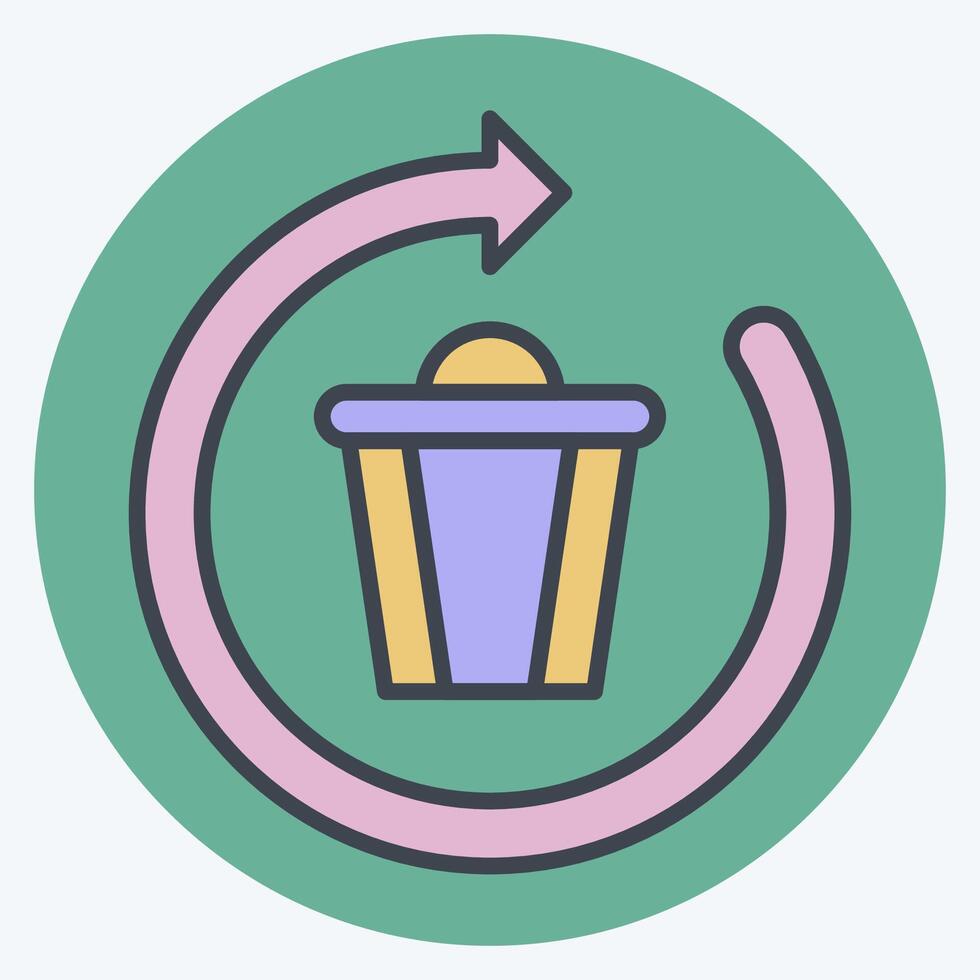 Icon Deleting. related to Delete symbol. color mate style. simple design illustration vector