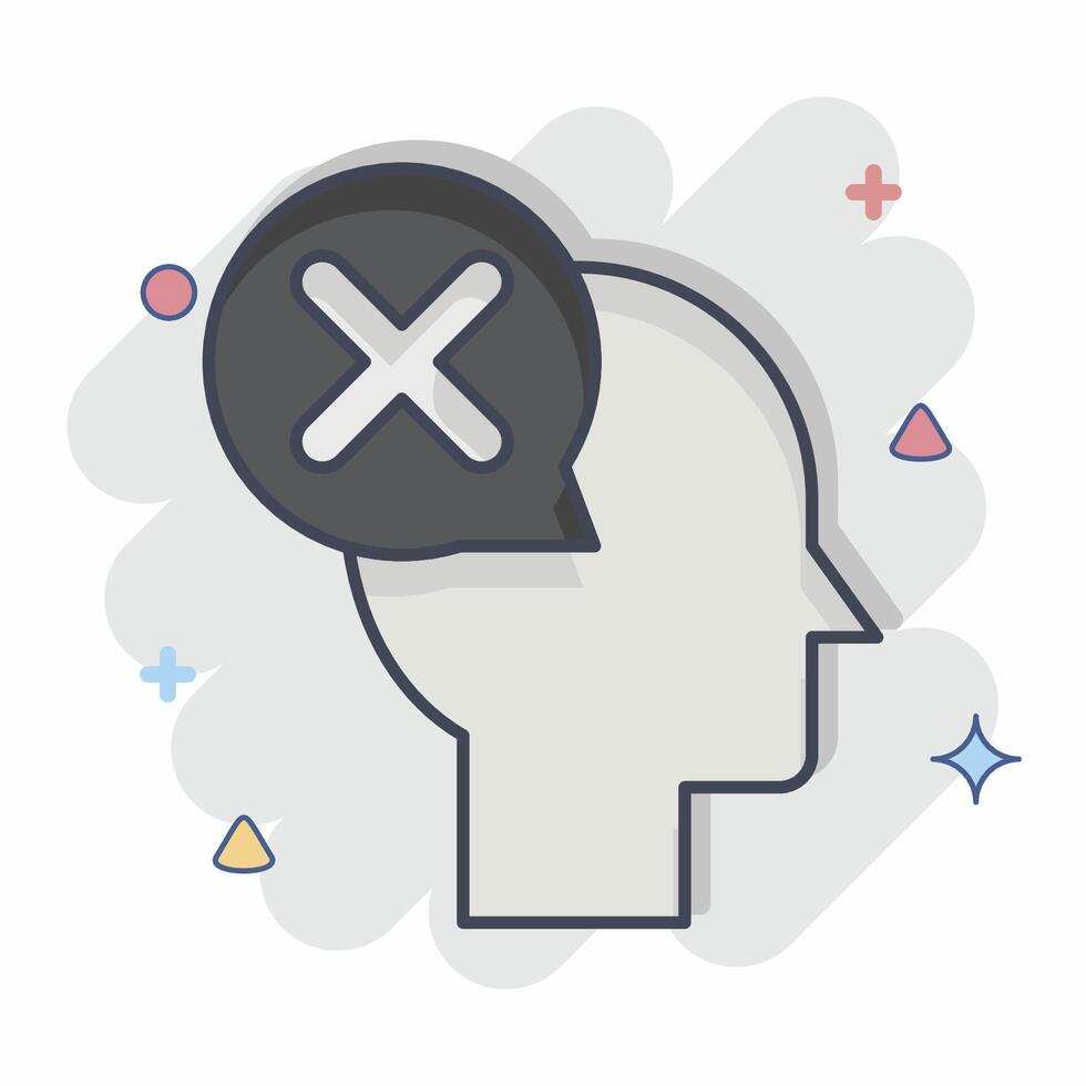 Icon Refuse. related to Delete symbol. comic style. simple design illustration vector