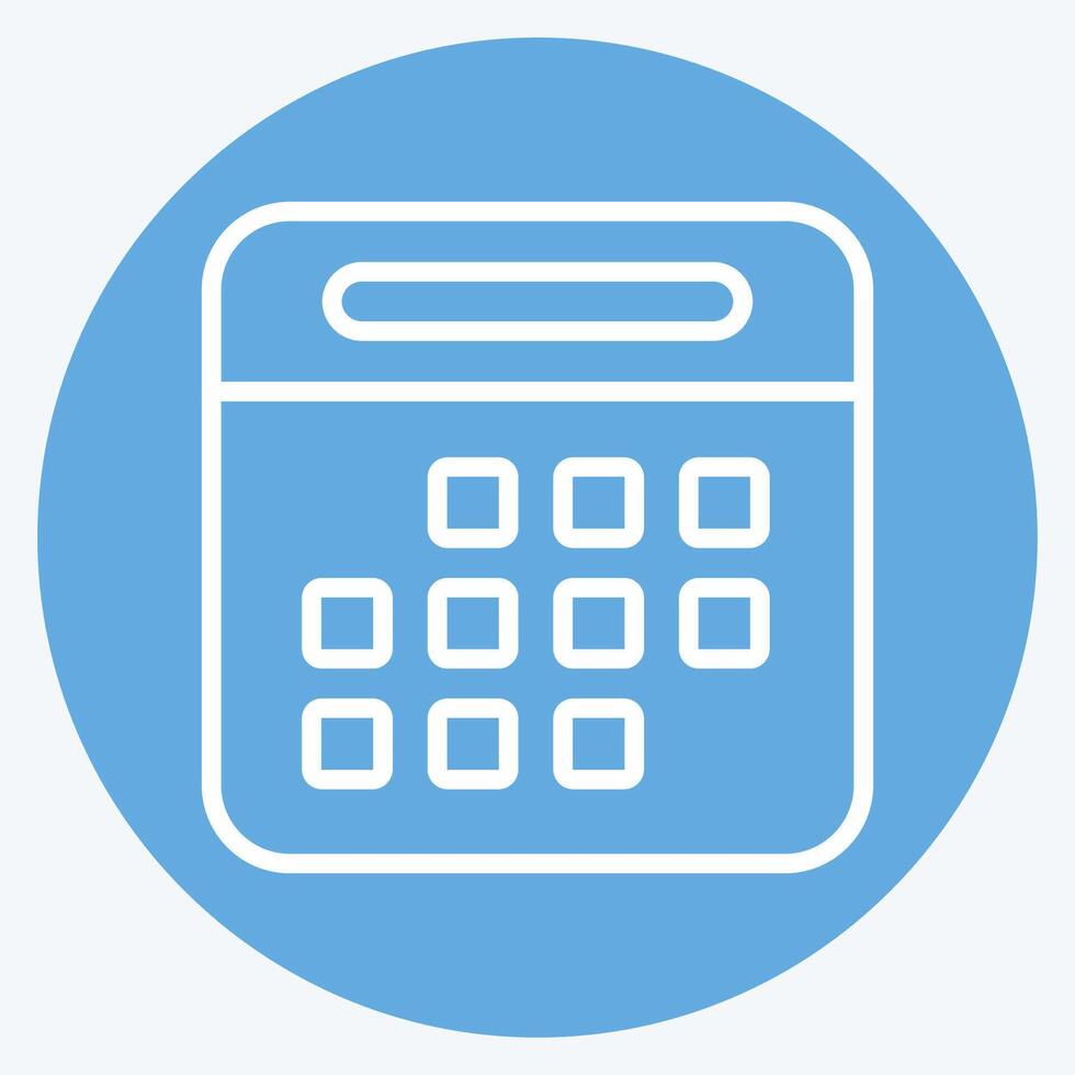Icon Calendar. related to Rugby symbol. blue eyes style. simple design illustration vector