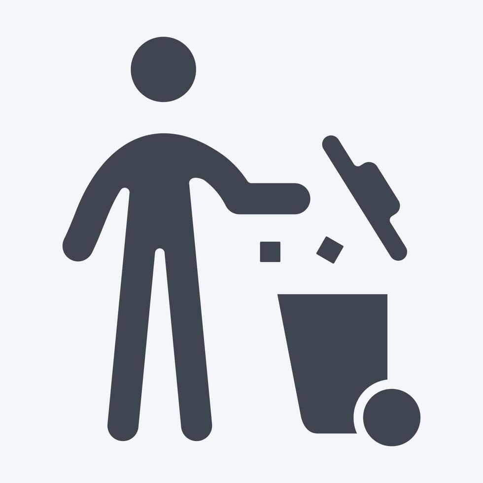 Icon Throw. related to Delete symbol. glyph style. simple design illustration vector