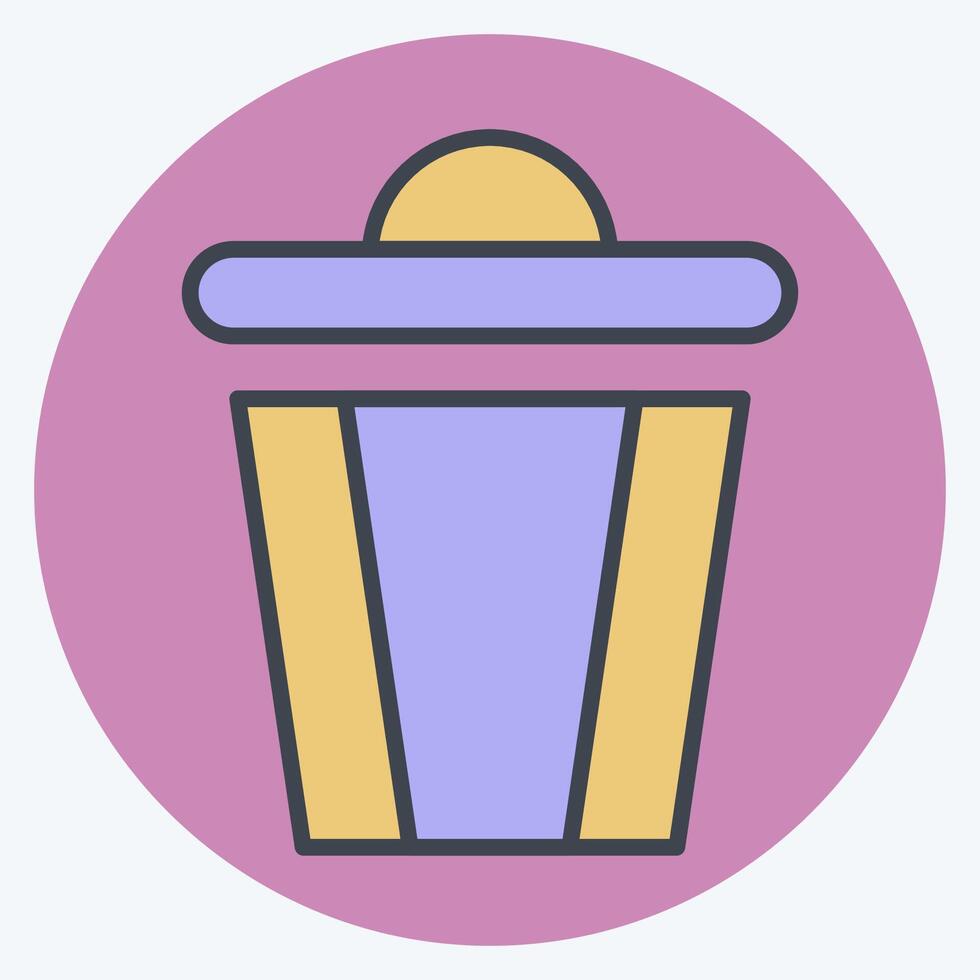 Icon Trash. related to Delete symbol. color mate style. simple design illustration vector