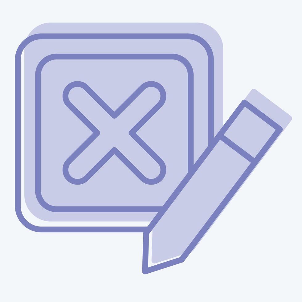 Icon Incorrect. related to Delete symbol. two tone style. simple design illustration vector