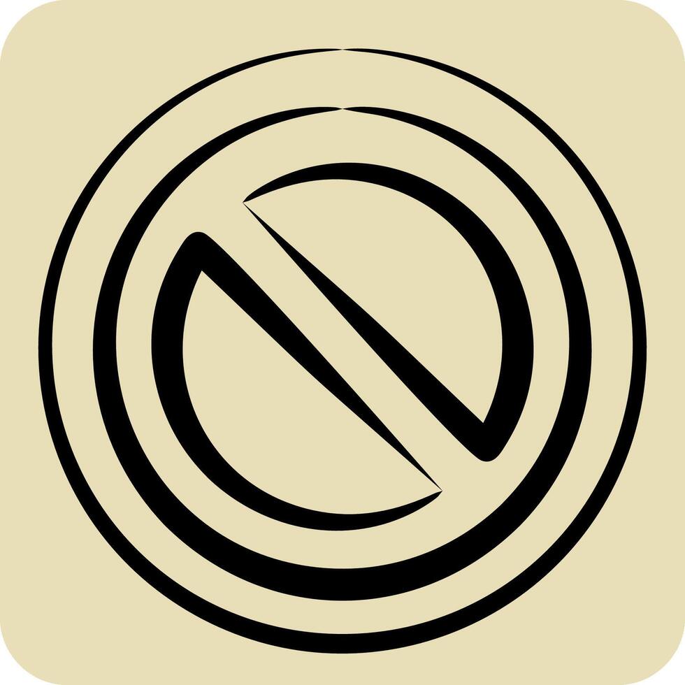 Icon Cancel. related to Delete symbol. hand drawn style. simple design illustration vector
