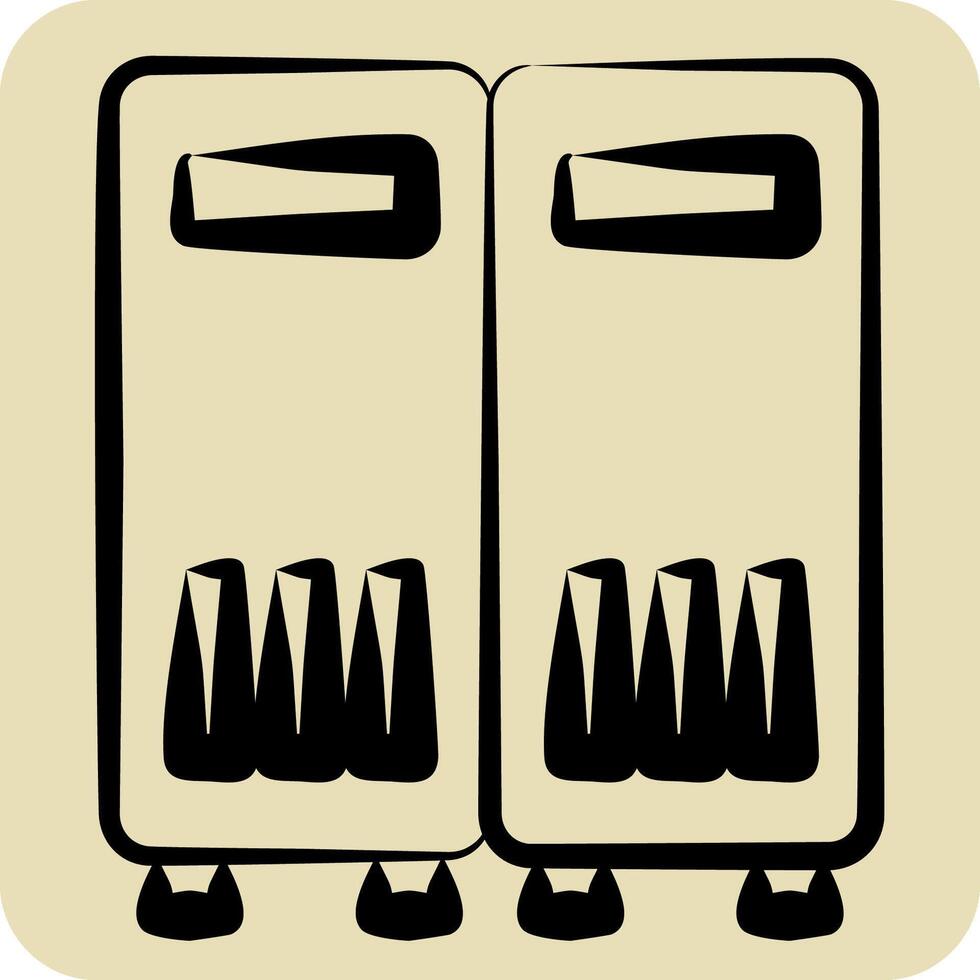 Icon Lockers. related to Rugby symbol. hand drawn style. simple design illustration vector