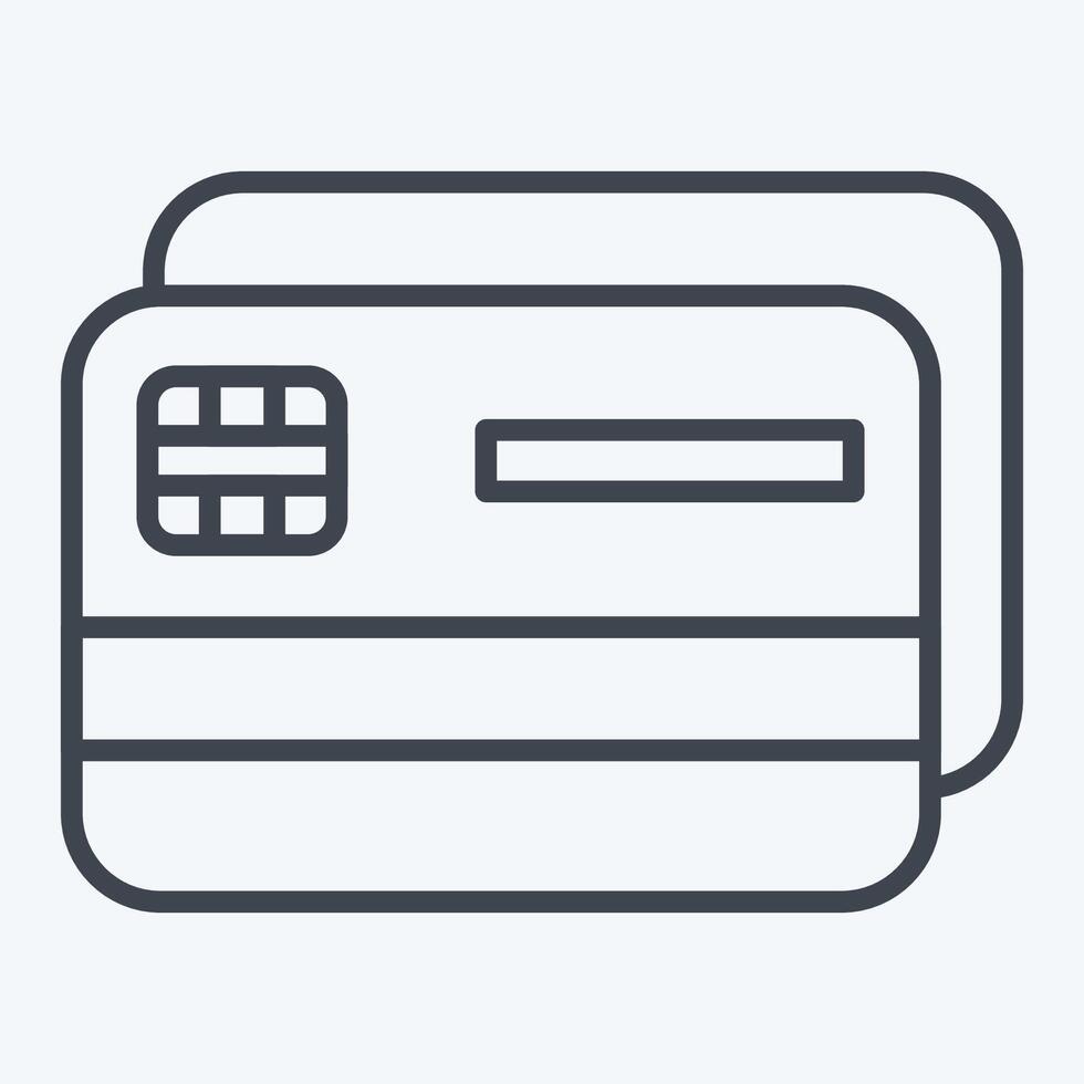 Icon Cards. related to America symbol. line style. simple design illustration vector
