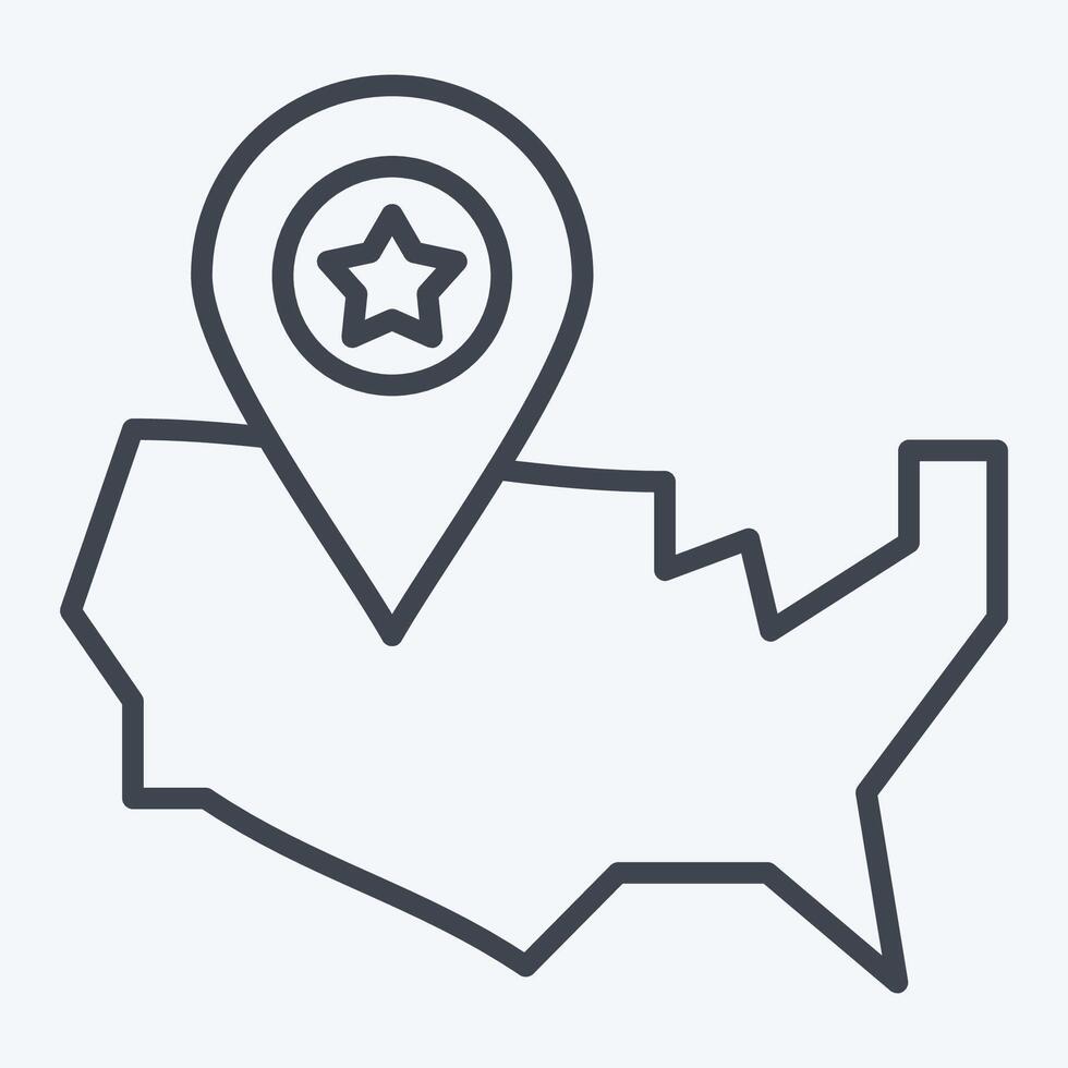 Icon America Map. related to America symbol. line style. simple design illustration vector