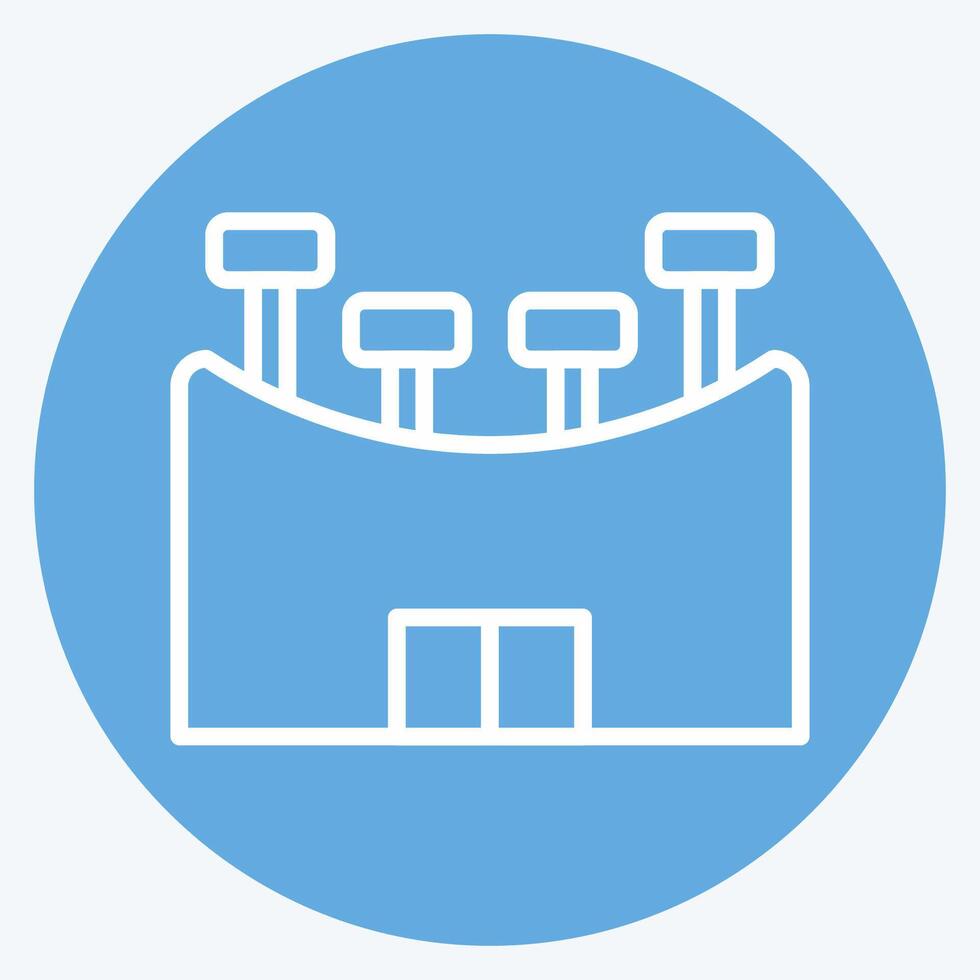 Icon Stadium. related to Rugby symbol. blue eyes style. simple design illustration vector