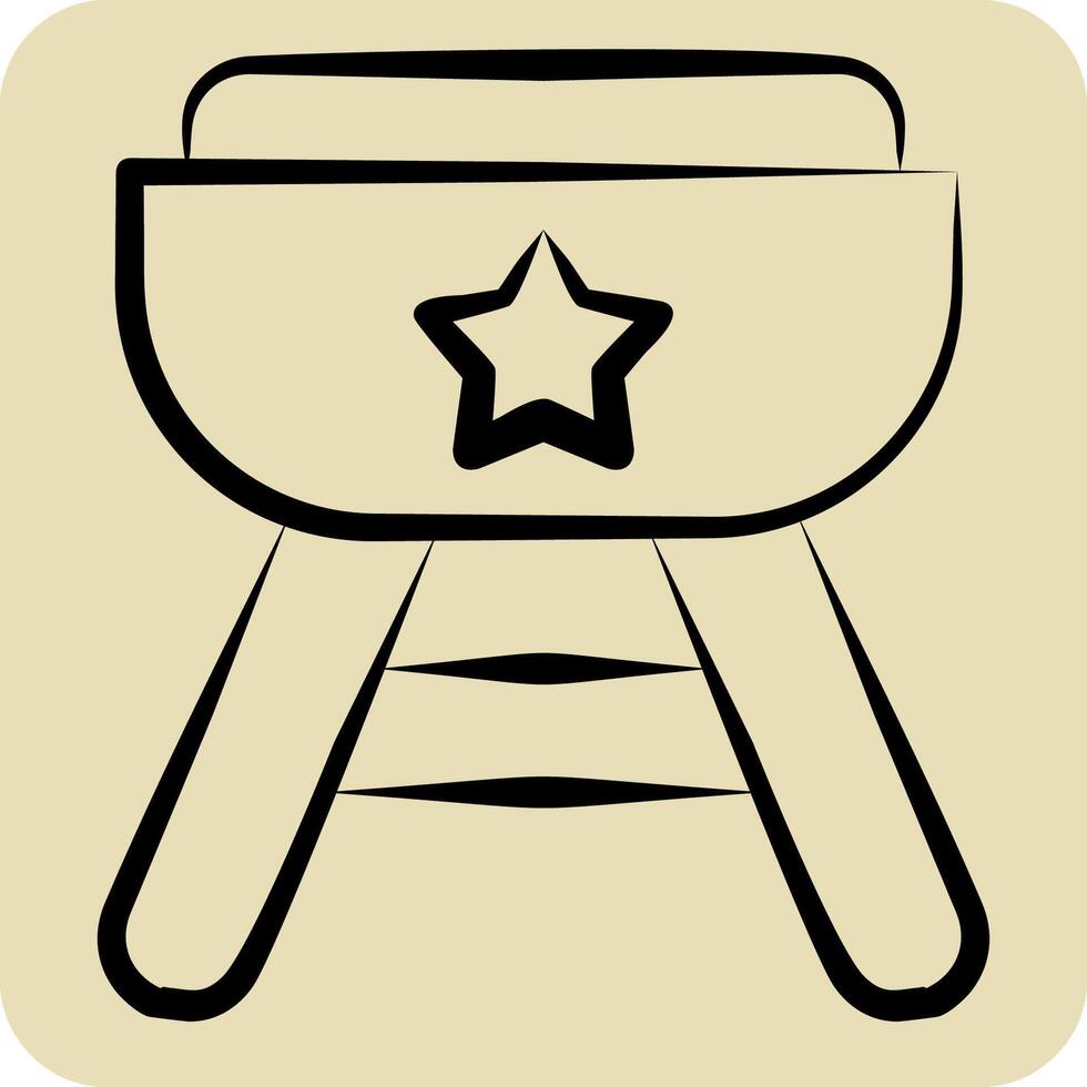 Icon America food. related to America symbol. hand drawn style. simple design illustration vector