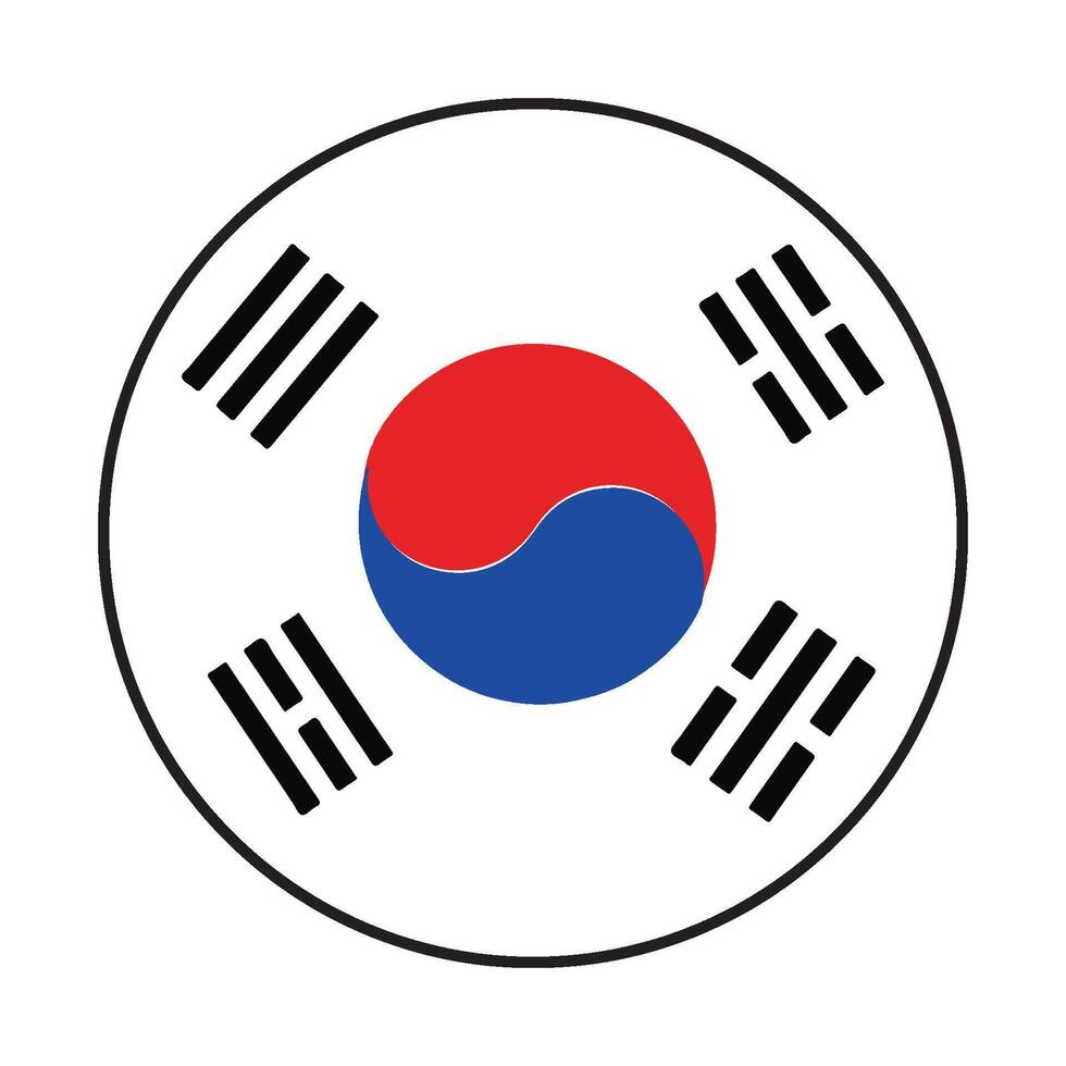 vectors illustration of the South Korean flag icon