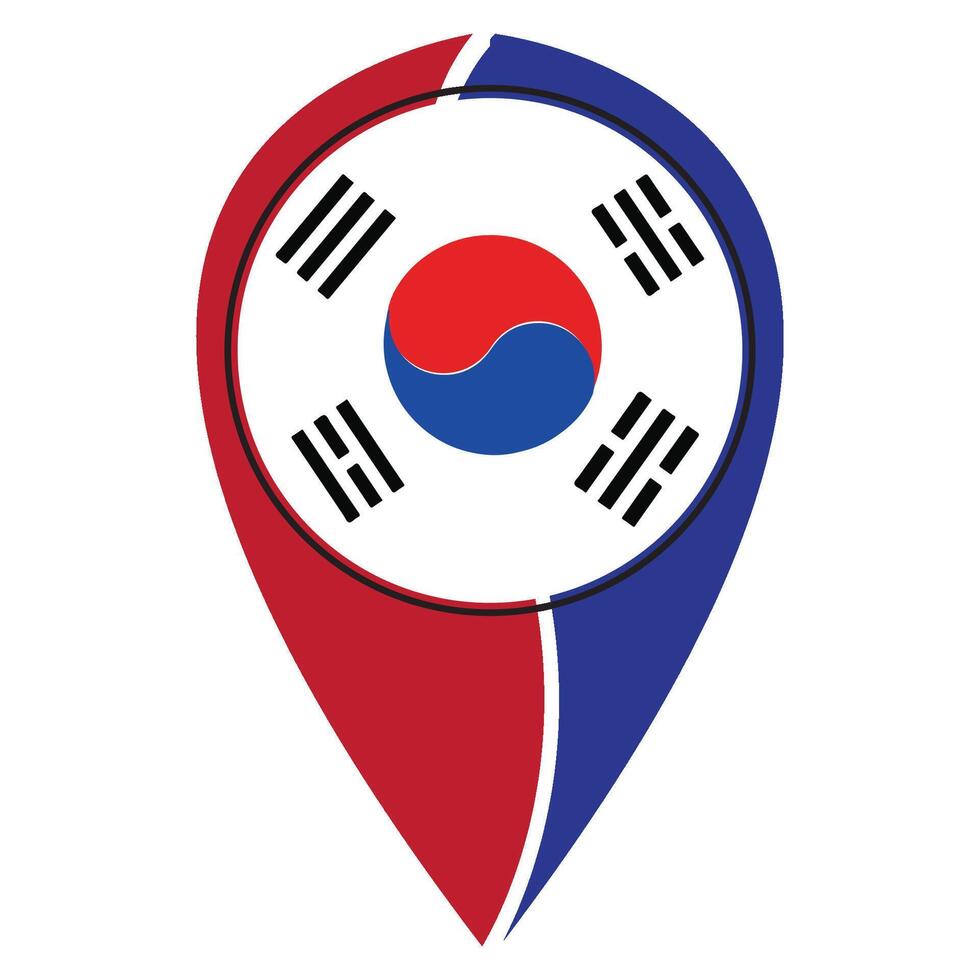 vectors illustration of the South Korean flag icon