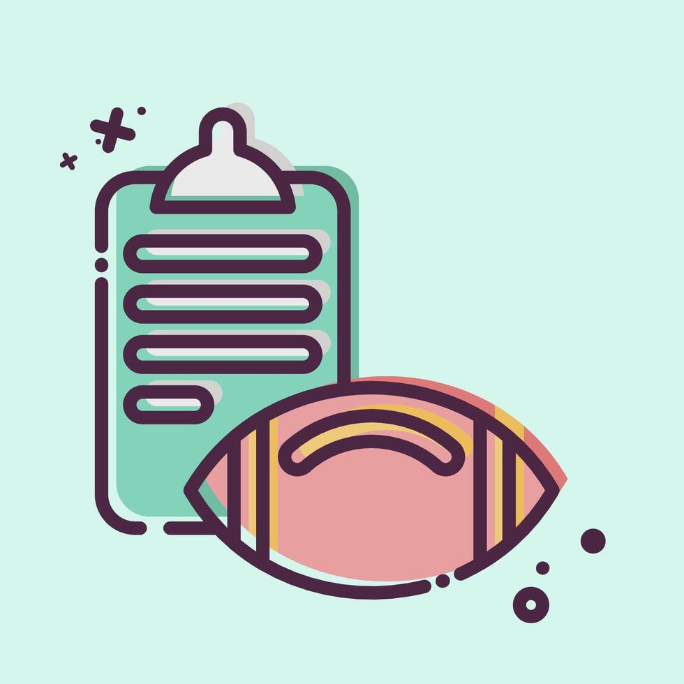 Icon Clipboard. related to Rugby symbol. MBE style. simple design illustration vector