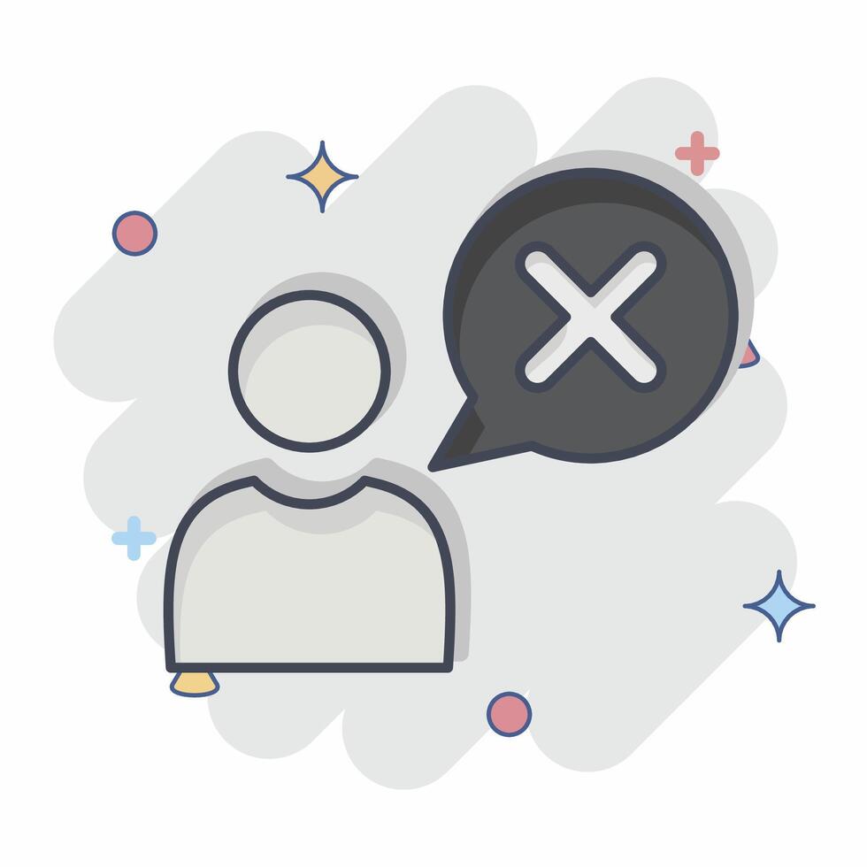 Icon Wrong. related to Delete symbol. comic style. simple design illustration vector
