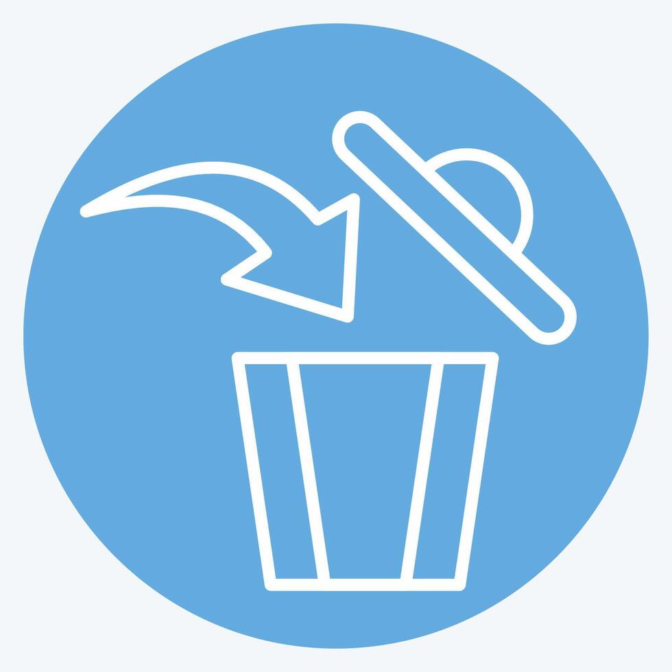 Icon Dispose. related to Delete symbol. blue eyes style. simple design illustration vector