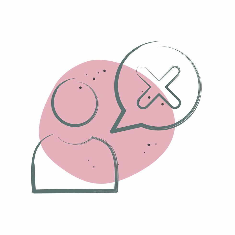 Icon Wrong. related to Delete symbol. Color Spot Style. simple design illustration vector