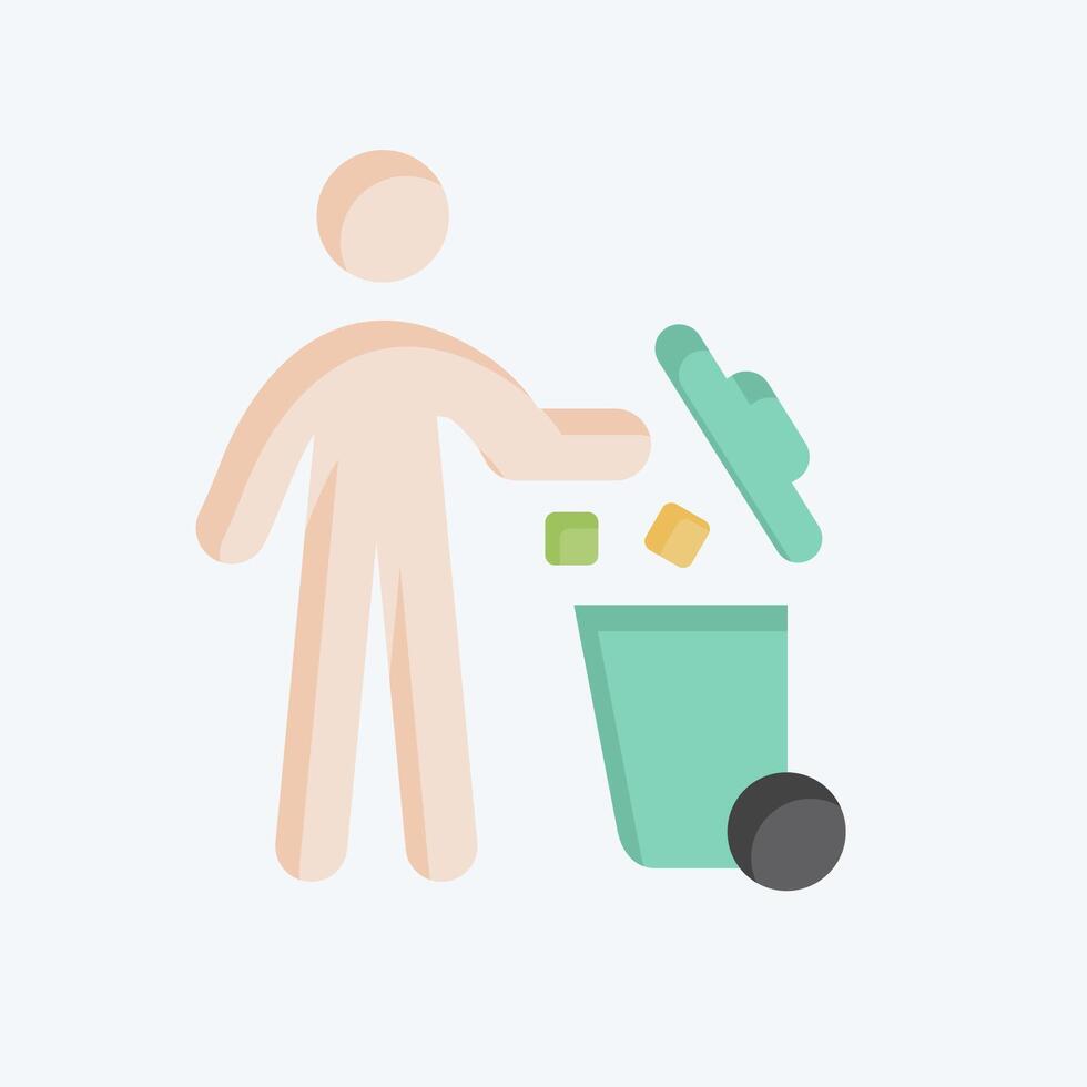 Icon Throw. related to Delete symbol. flat style. simple design illustration vector