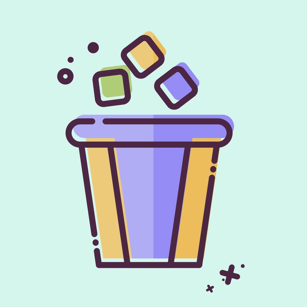 Icon Bin. related to Delete symbol. MBE style. simple design illustration vector