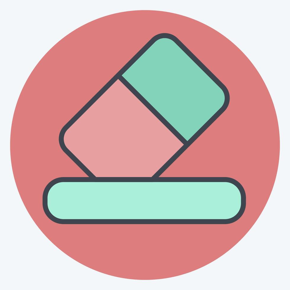 Icon Erase. related to Delete symbol. color mate style. simple design illustration vector