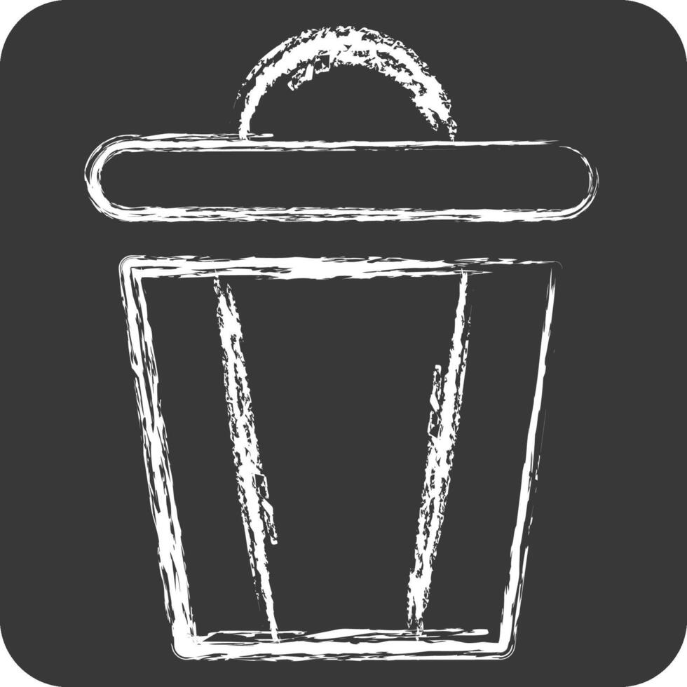 Icon Trash. related to Delete symbol. chalk Style. simple design illustration vector