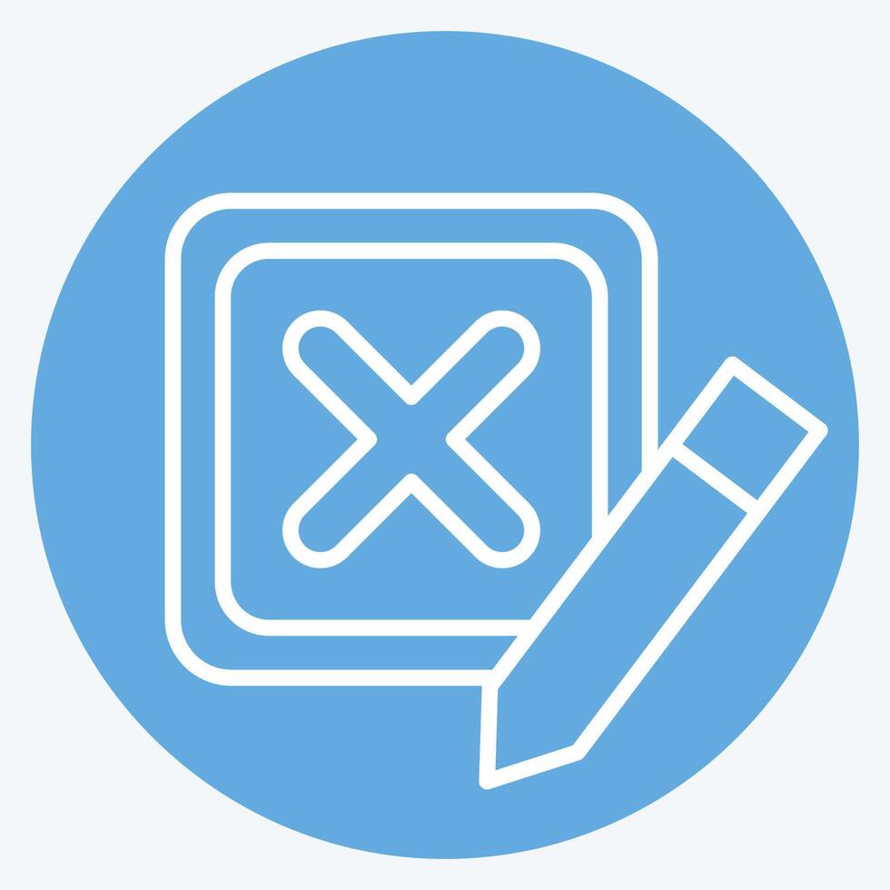 Icon Incorrect. related to Delete symbol. blue eyes style. simple design illustration vector