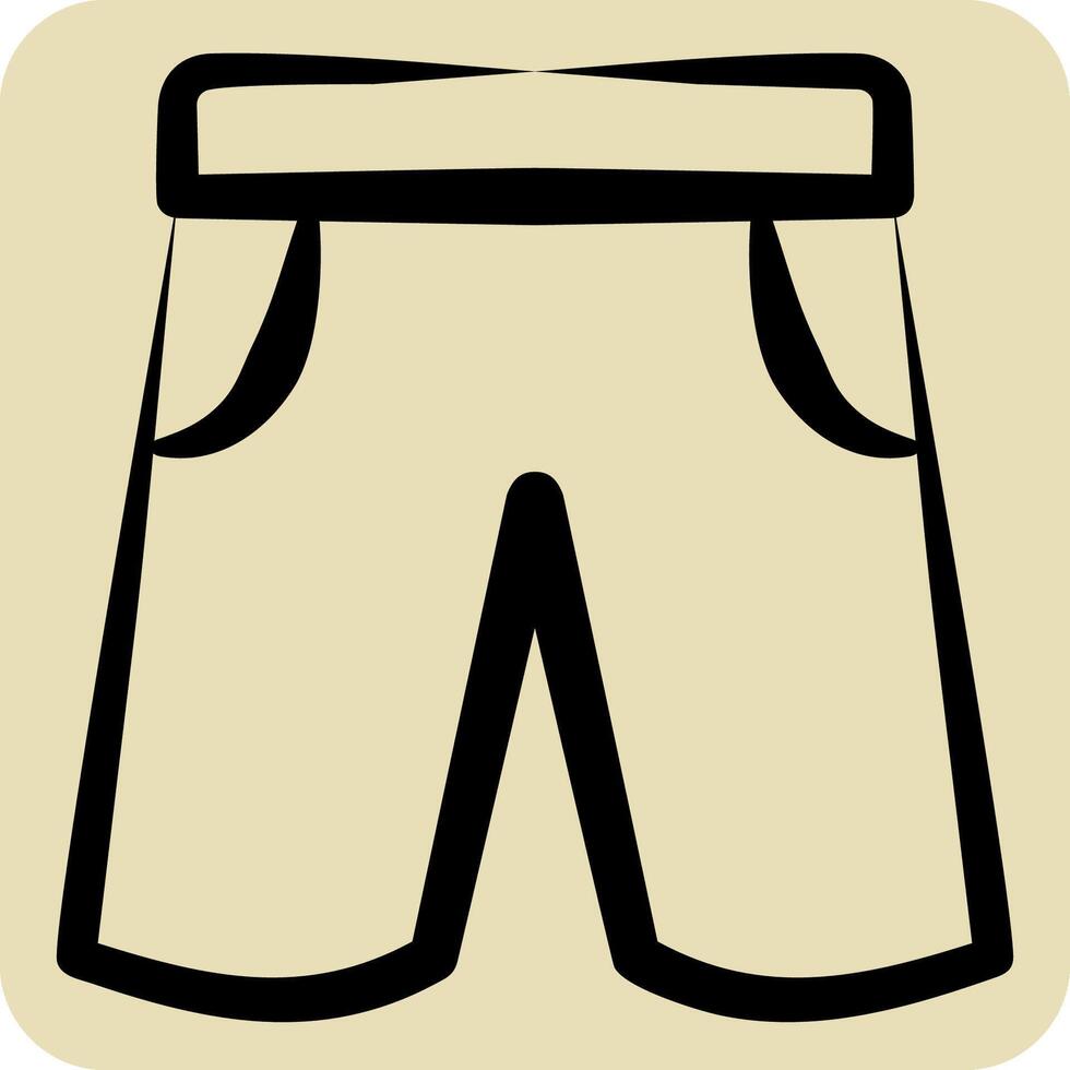Icon Shorts. related to Rugby symbol. hand drawn style. simple design illustration vector