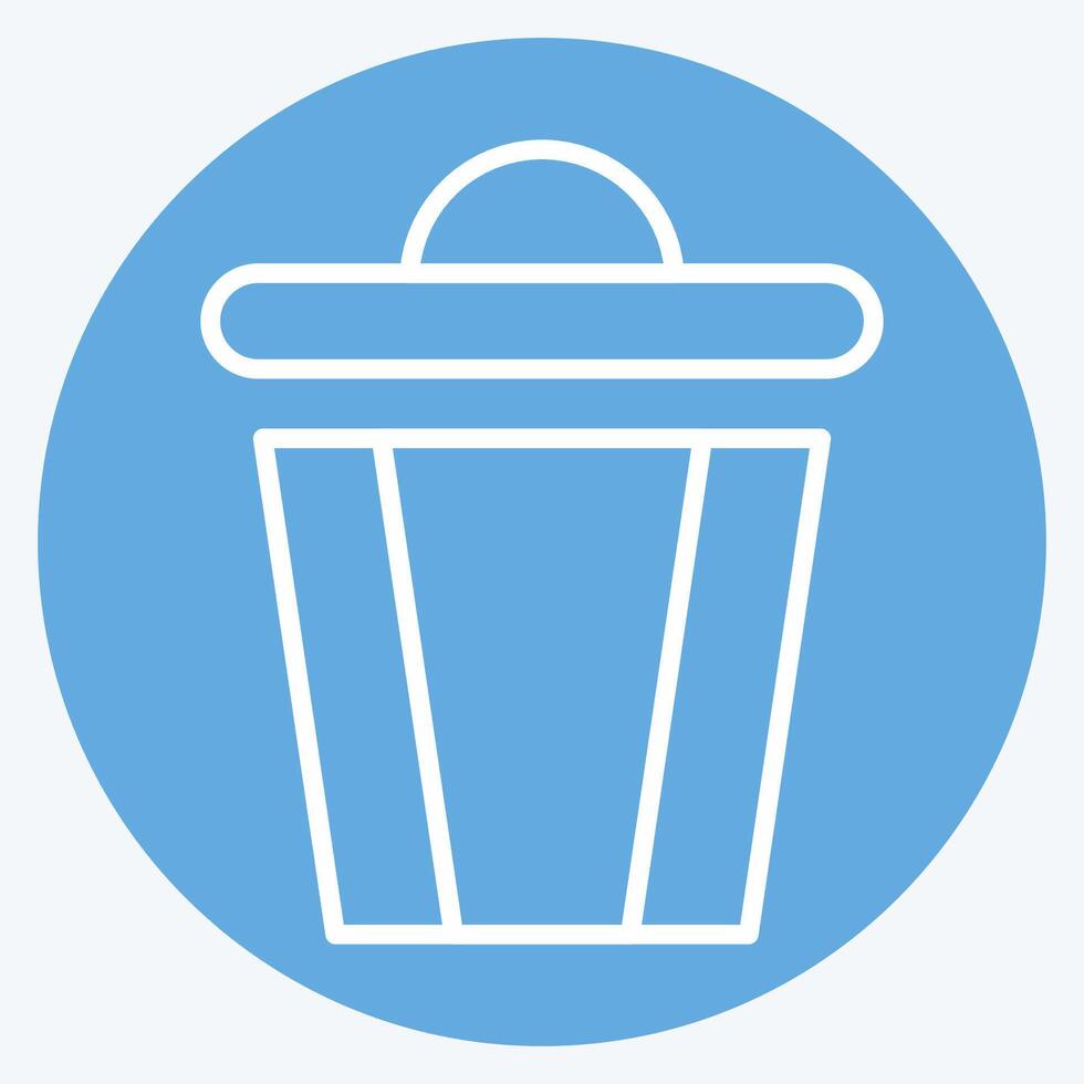 Icon Trash. related to Delete symbol. blue eyes style. simple design illustration vector