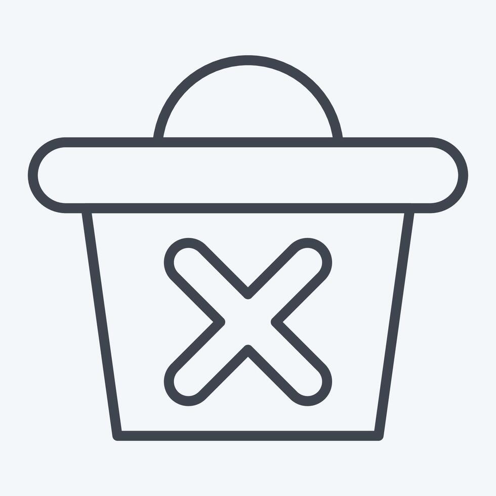 Icon Delete. related to Delete symbol. line style. simple design illustration vector