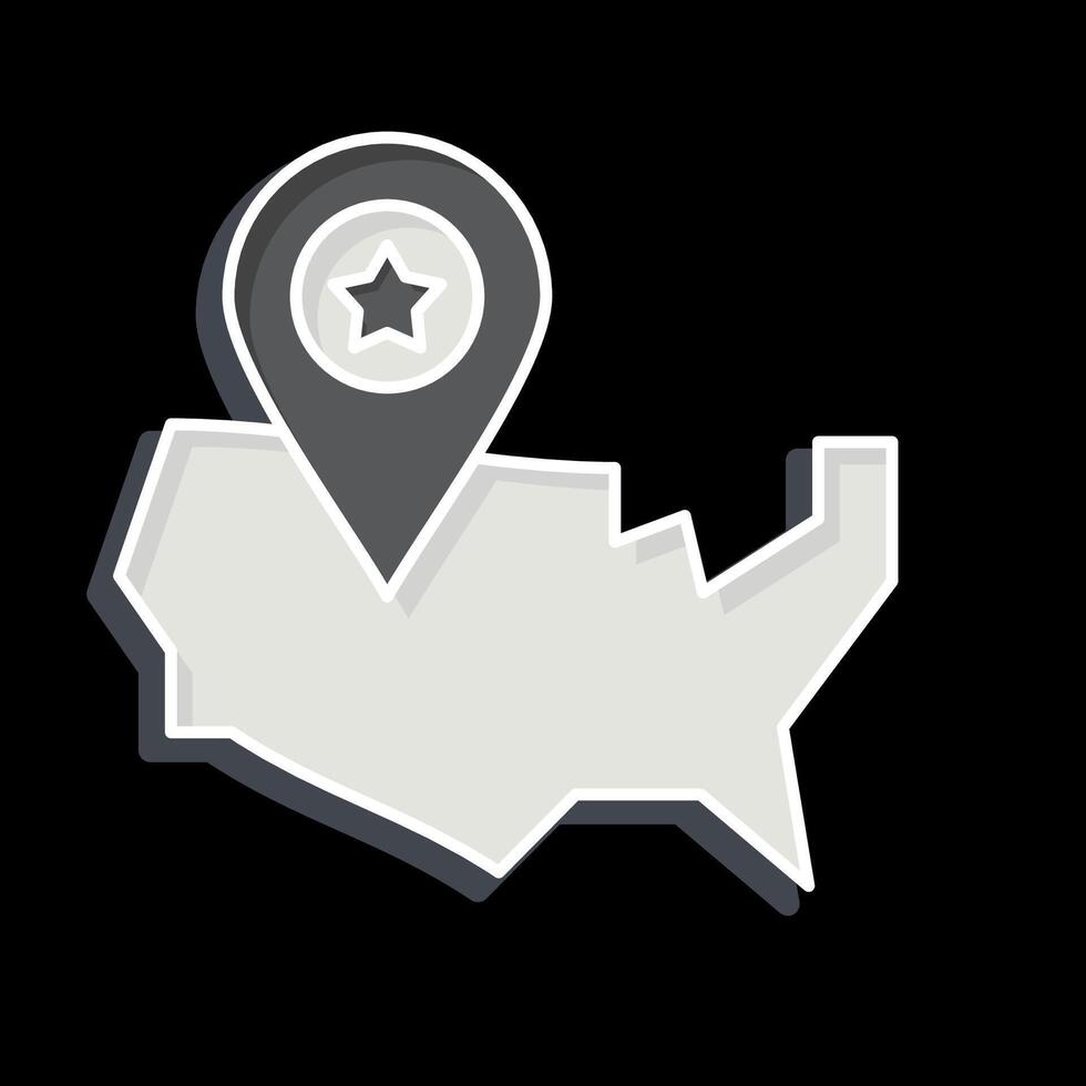 Icon America Map. related to America symbol. glossy style. simple design illustration vector
