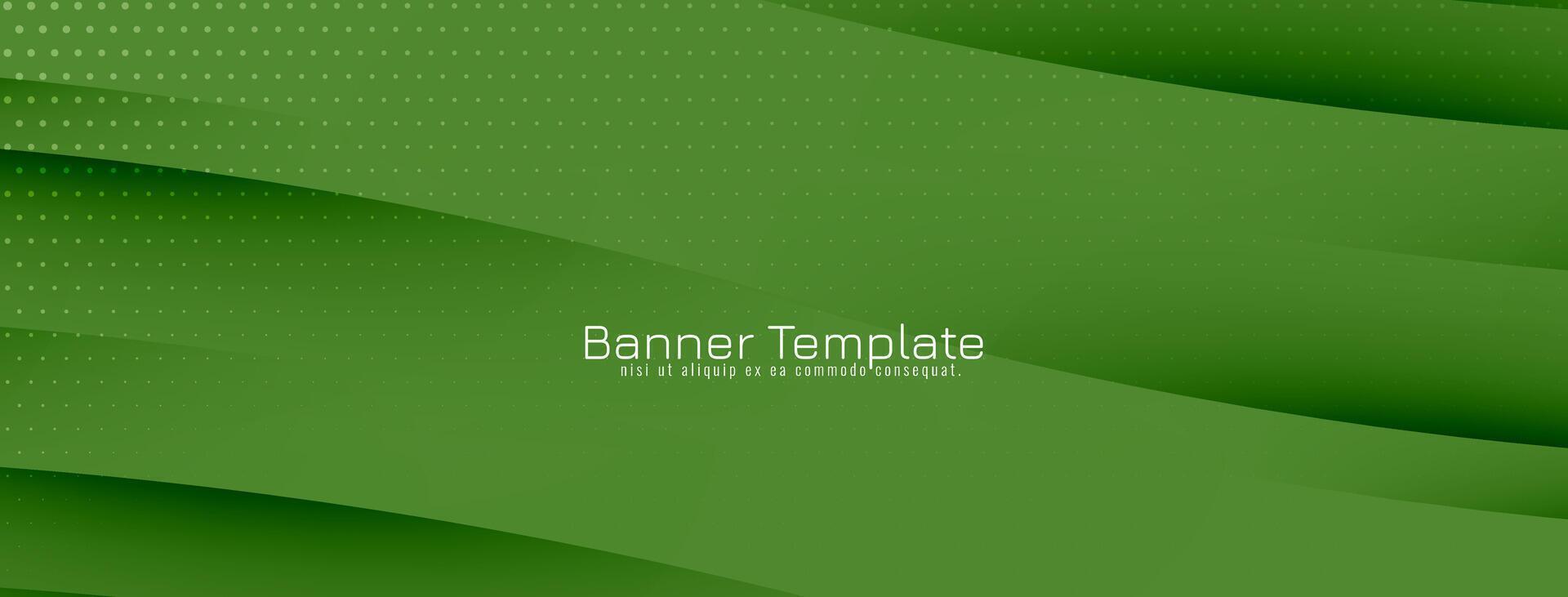 Elegant green color wave style modern banner design vector