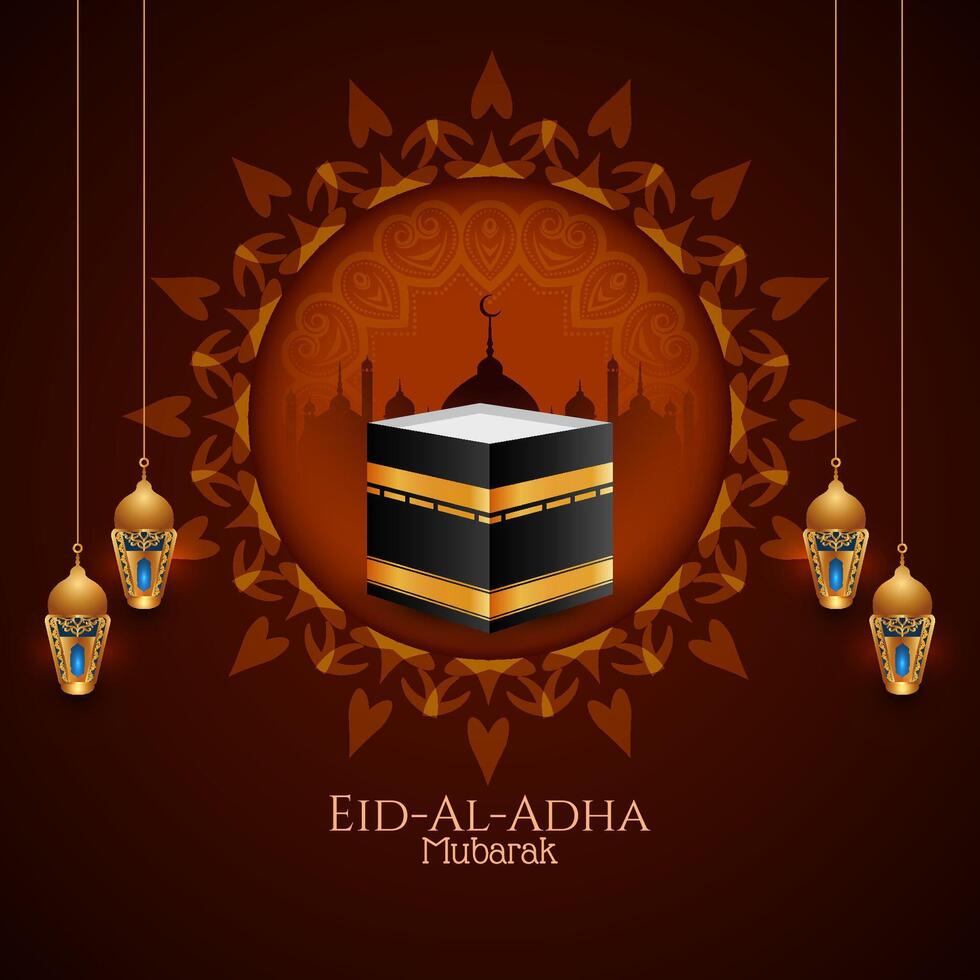 Eid al adha mubarak muslim festival decorative background vector