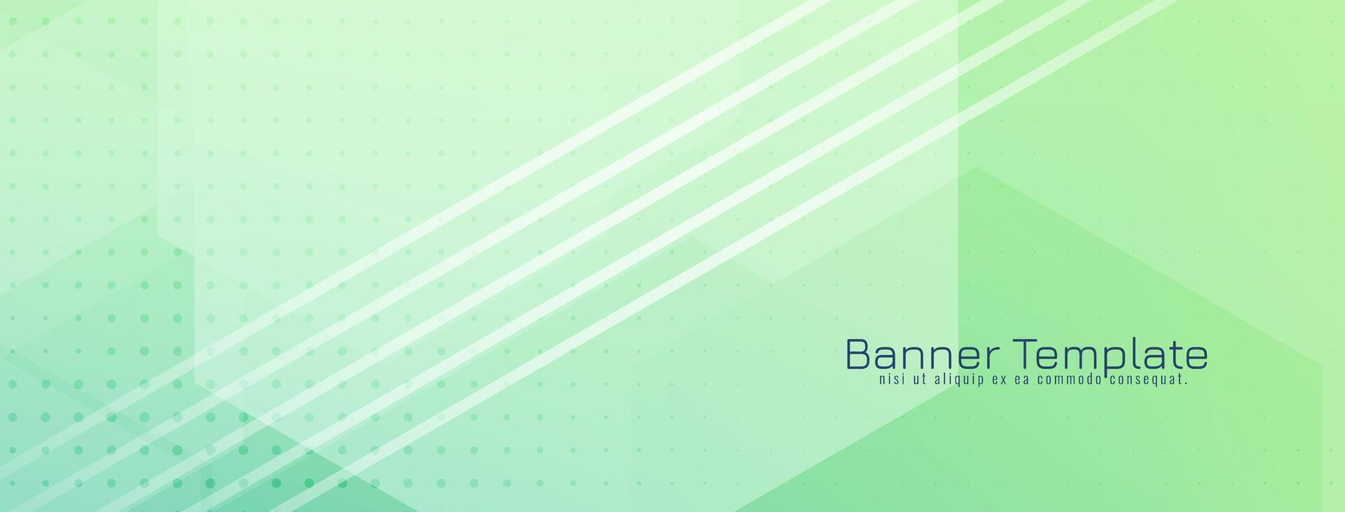 Soft green geometric design modern banner template vector
