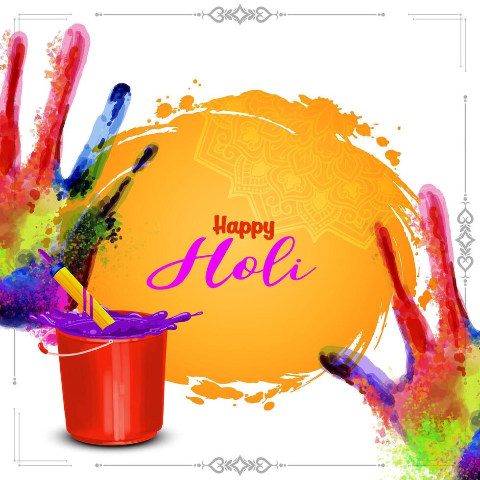 Happy Holi traditional Indian festival of colors elegant celebration background design vector