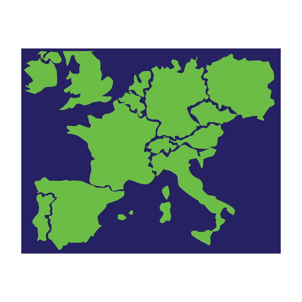 european continent map icon illustration symbol design vector