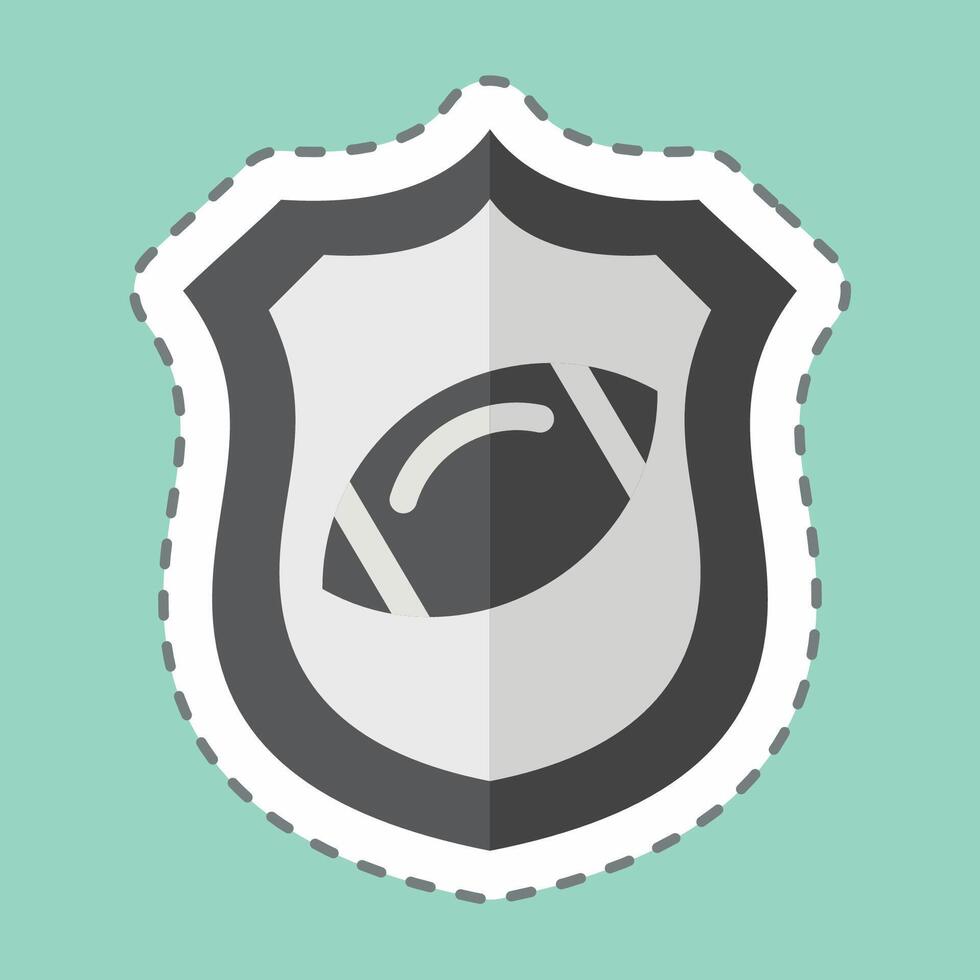 Sticker line cut Shield. related to Rugby symbol. simple design illustration vector