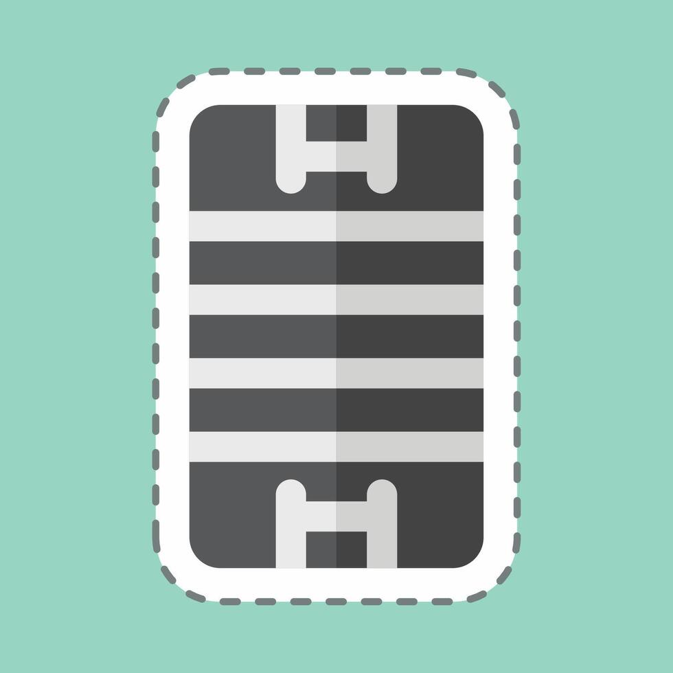 Sticker line cut Pitch. related to Rugby symbol. simple design illustration vector